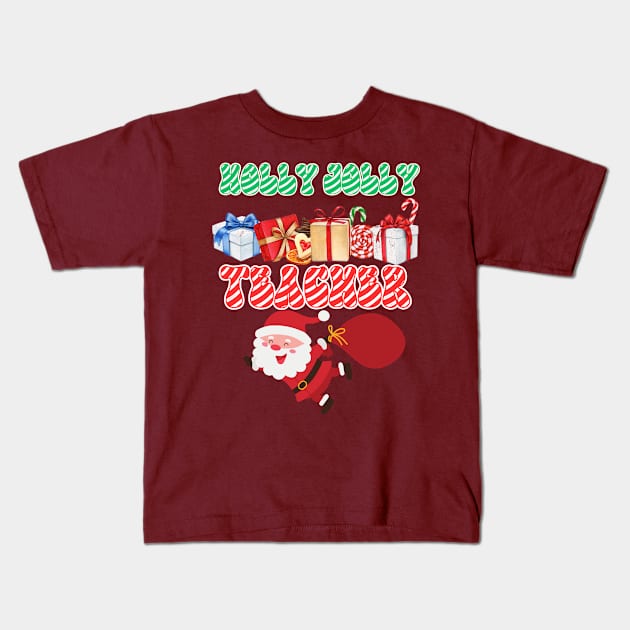 Christmas teacher Kids T-Shirt by Daisy Blue Designs